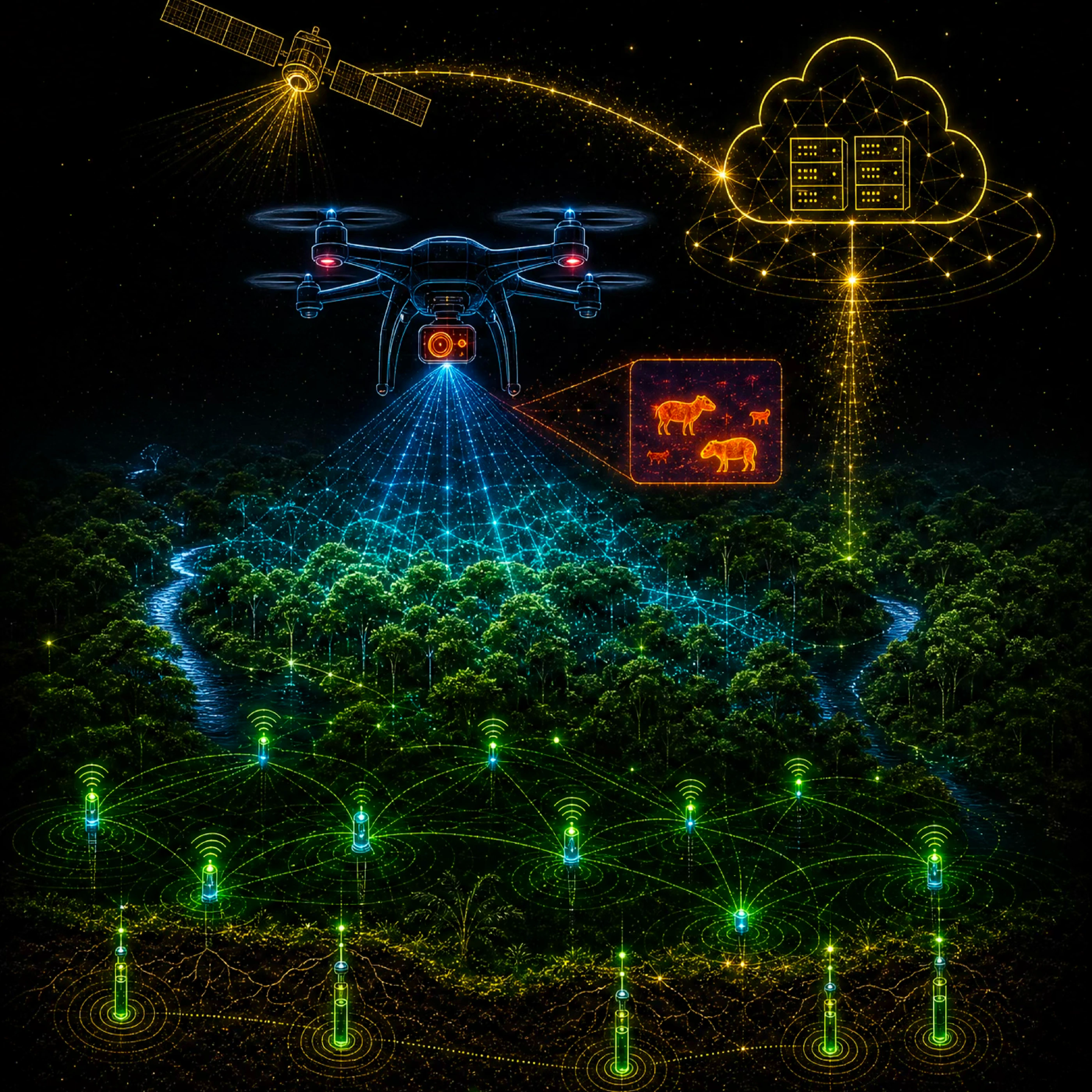 Fusão sensorial — drone, IoT e telemetria de campo